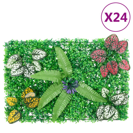 VidaXL clôture avec plantes artificielles 24 pcs 40x60 cm vert