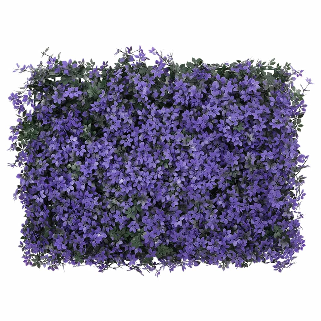 Vidaxxl clôture avec feuilles artificielles 24 pcs 40x60 cm violet
