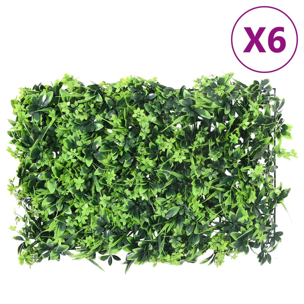 Vidaxxl clôture avec feuilles artificielles 6 pcs 40x60 cm vert