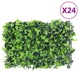 Vidaxxl clôture avec feuilles artificielles 24 pcs 40x60 cm vert