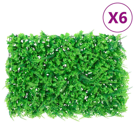 Vidaxxl clôture avec feuille de fougère artificielle 6 pcs 40x60 cm vert
