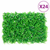 Vidaxxl clôture avec feuille de fougère artificielle 24 pcs 40x60 cm vert