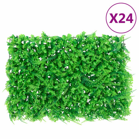 Vidaxxl clôture avec feuille de fougère artificielle 24 pcs 40x60 cm vert