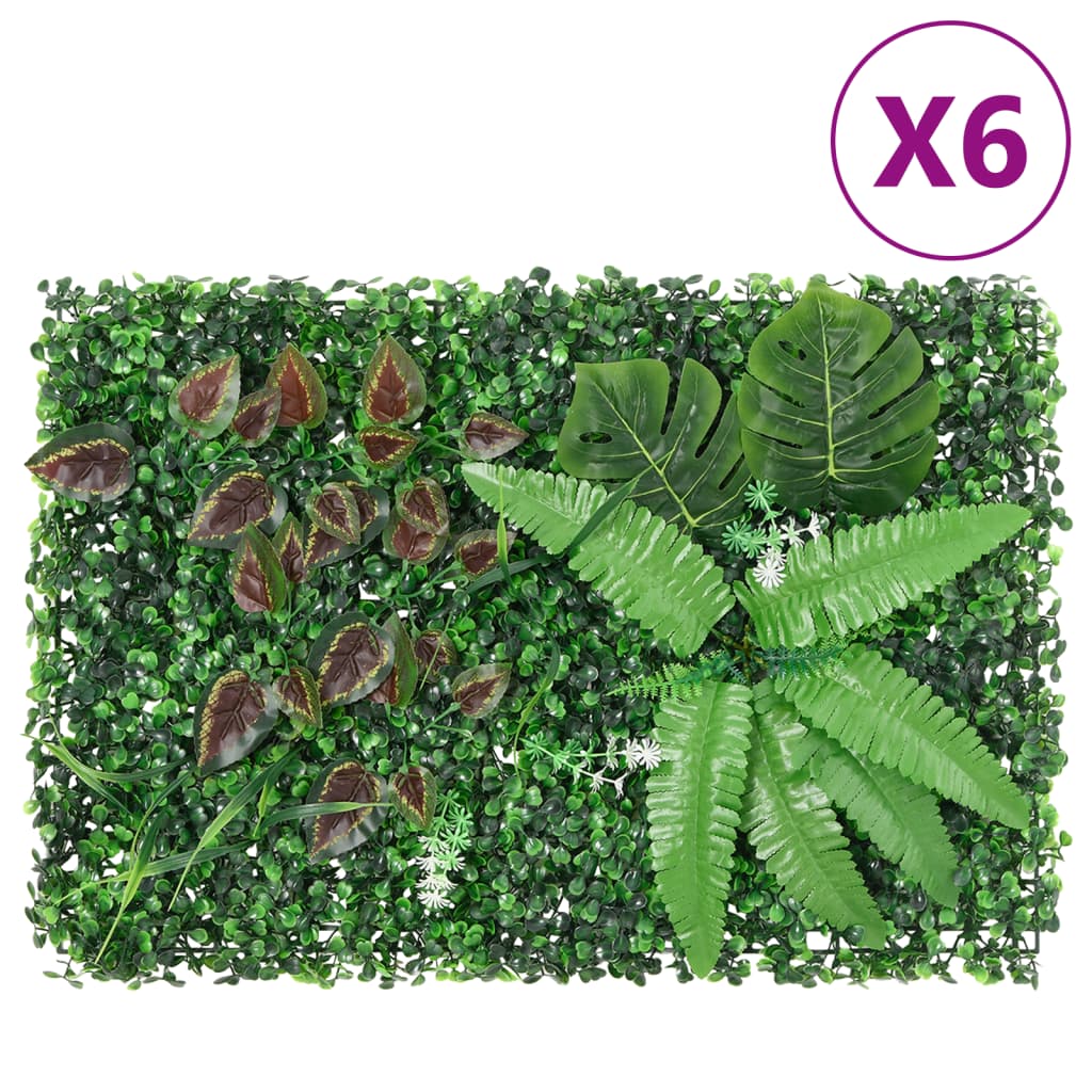 Vidaxxl clôture avec plantes artificielles 6 pcs 40x60 cm vert