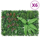 Vidaxxl clôture avec plantes artificielles 6 pcs 40x60 cm vert