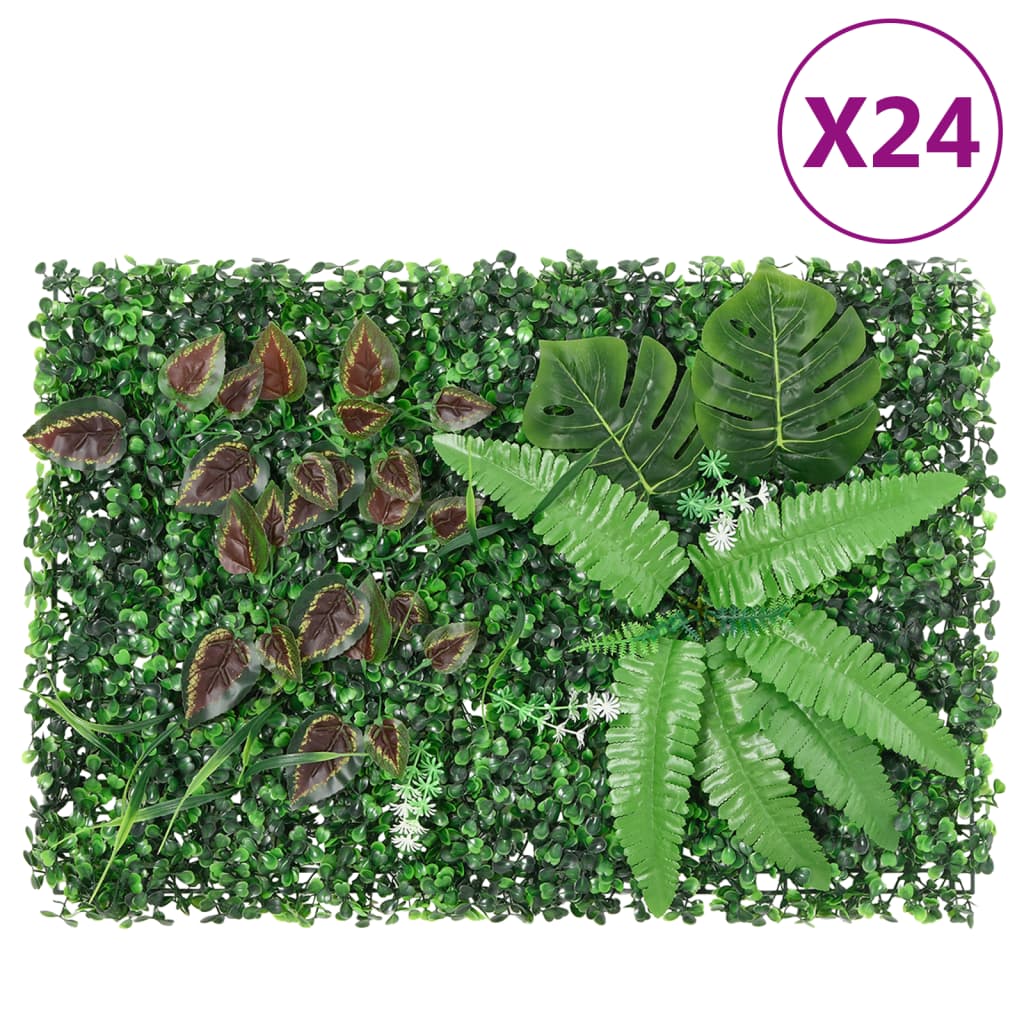 VidaXL clôture avec plantes artificielles 24 pcs 40x60 cm vert