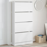 Armoire à chaussures Vidaxl avec 4 tiroirs pliants 80x21x163,5 cm blanc