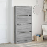 VidaXL shoe cabinet with 4 folding drawers 80x21x163.5 cm Gray Sonoma