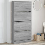 Armoire à chaussures Vidaxl avec 4 tiroirs pliants 80x21x163,5 cm Gray Sonoma