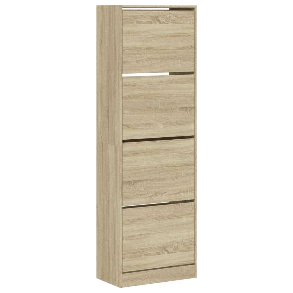 VidaXL shoe cabinet with 4 folding drawers 60x34x187.5 cm Sonoma oak colored