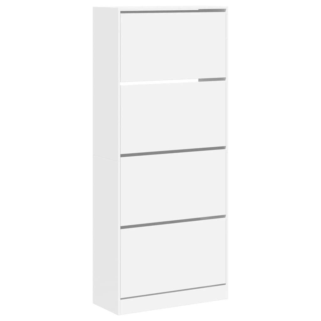 Armoire à chaussures Vidaxl avec 4 tiroirs pliants 80x34x187,5 cm blanc