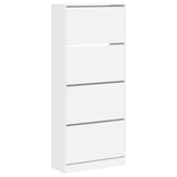 Armoire à chaussures Vidaxl avec 4 tiroirs pliants 80x34x187,5 cm blanc