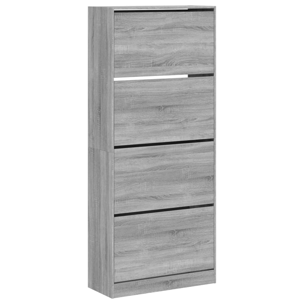 Armoire à chaussures Vidaxl avec 4 tiroirs pliants 80x34x187,5 cm Gray Sonoma