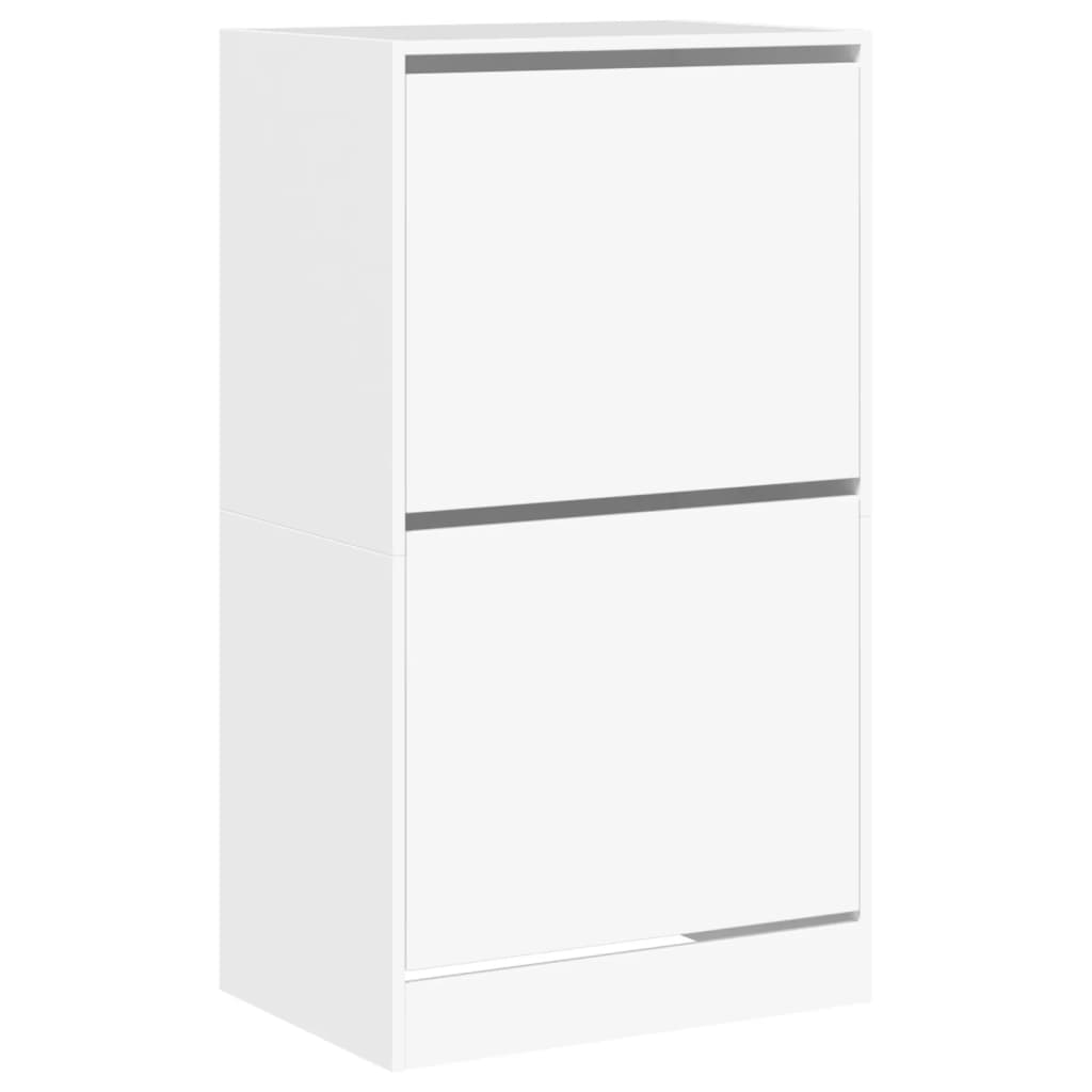 Armoire à chaussures Vidaxl avec 2 tiroirs pliants 60x42x108 cm blanc