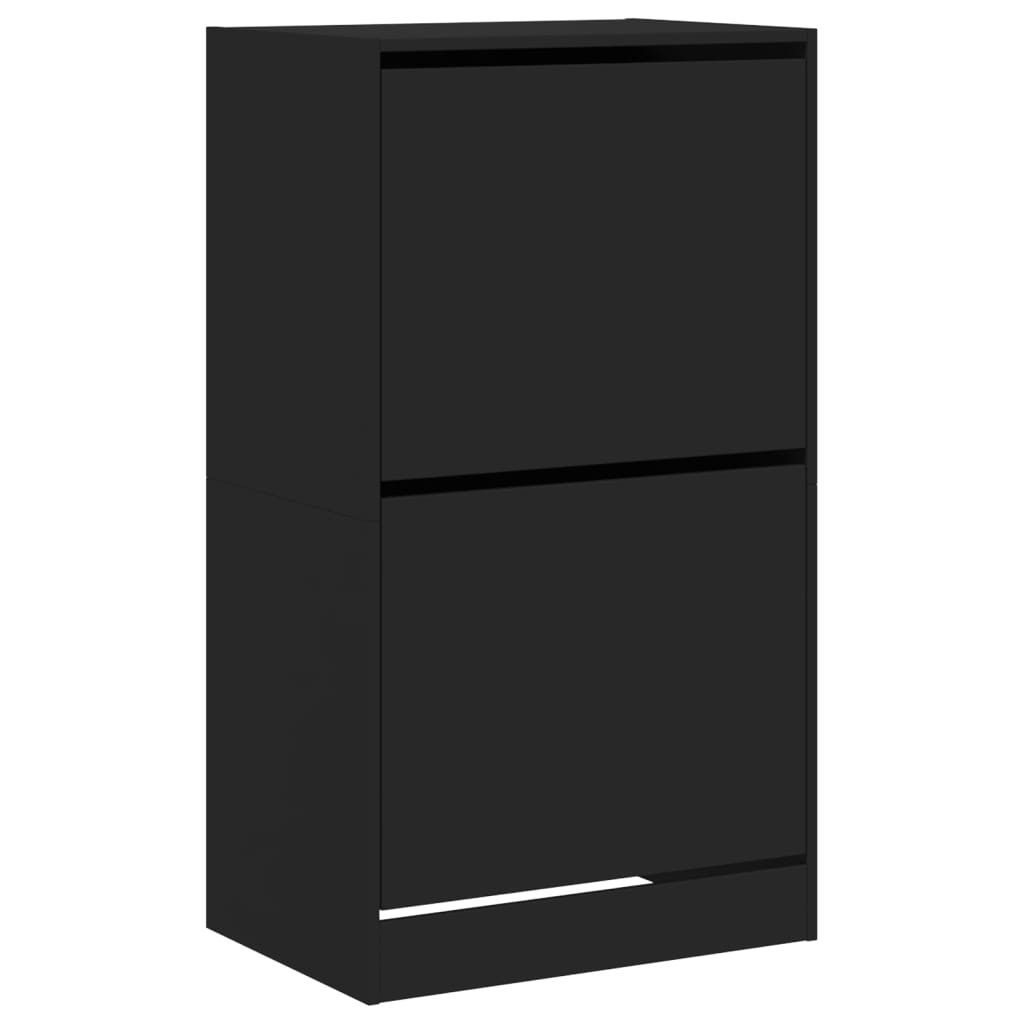 Gabinete de zapatos Vidaxl con 2 cajones plegables 60x42x108 cm negro