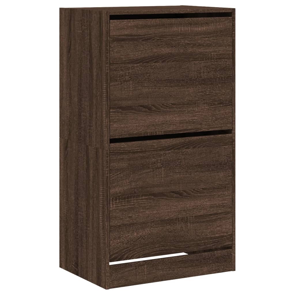 VidaXL shoe cabinet with 2 folding drawers 60x42x108 cm brown oak color