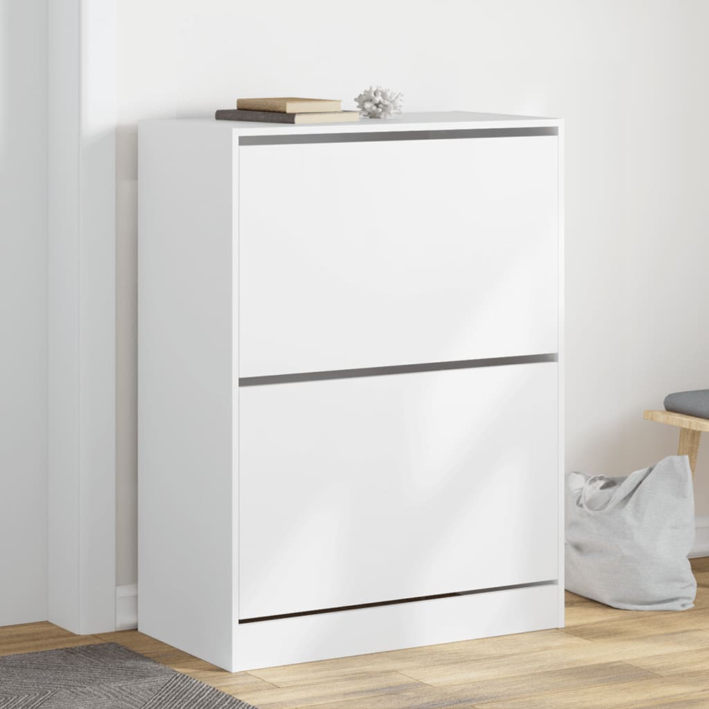 VidaXL shoe cabinet with 2 folding drawers 80x42x108 cm white