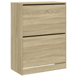 Vidaxl Cabinet da scarpe con 2 cassetti pieghevoli 80x42x108 cm Sonoma Oak colorato