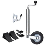 VidaXL Roue jockey avec pince fendue et cales de roue 48 mm