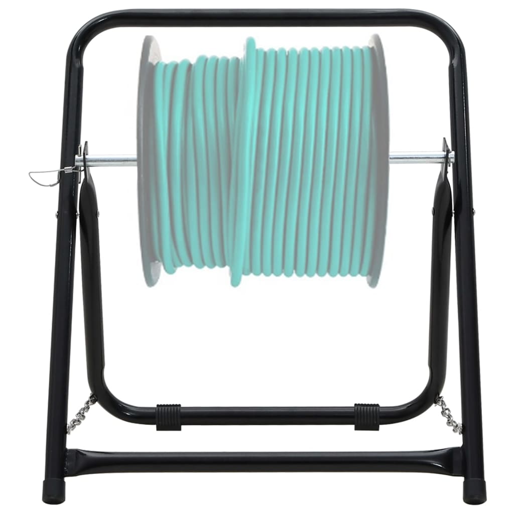 Vidaxl Hose Reel Car 48 cm 45 kg pulverlakkert stål svart