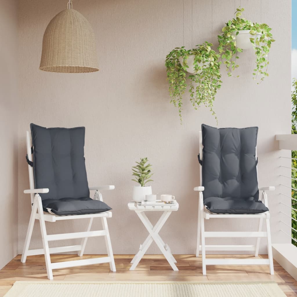 VidaXL coussins de chaise 2 pcs dossier haut tissu oxford anthracite
