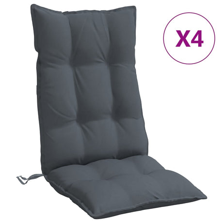 VidaXL coussins de chaise 4 pcs dossier haut tissu oxford anthracite
