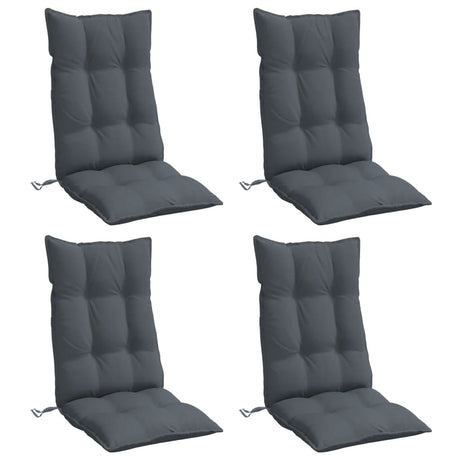 VidaXL coussins de chaise 4 pcs dossier haut tissu oxford anthracite