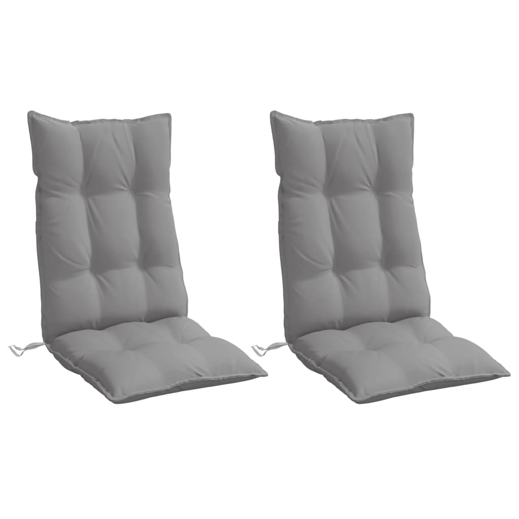 VidaXL coussins de chaise 2 pcs dossier haut tissu oxford gris