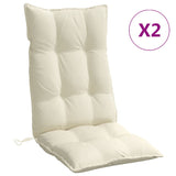 Coussins de chaise vidaxl 2 st haut de dos oxford tissu crème -colored