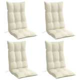 VidaXL coussins de chaise 4 pcs dossier haut tissu oxford couleur crème