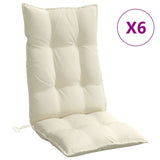 VidaXL coussins de chaise 6 pcs dossier haut tissu oxford couleur crème