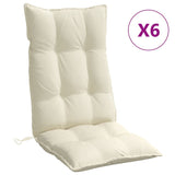 Coussins de chaise vidaxl 6 st dos haut oxford tissu crème colored