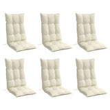 VidaXL coussins de chaise 6 pcs dossier haut tissu oxford couleur crème