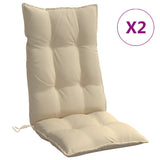 VidaXL coussins de chaise 2 pcs dossier haut tissu oxford beige