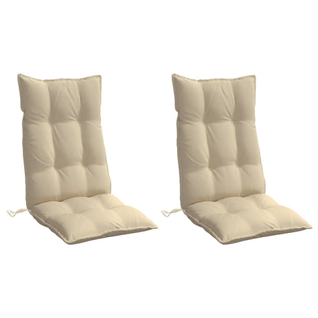VidaXL coussins de chaise 2 pcs dossier haut tissu oxford beige