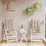 VidaXL coussins de chaise 2 pcs dossier haut tissu oxford beige