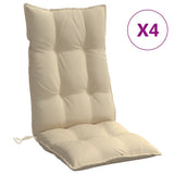 VidaXL coussins de chaise 4 pcs dossier haut tissu oxford beige