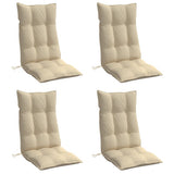 VidaXL coussins de chaise 4 pcs dossier haut tissu oxford beige