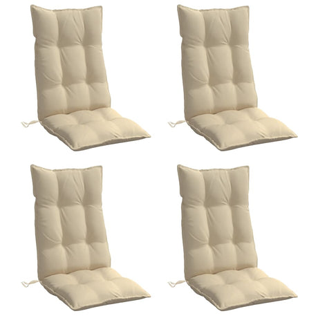 VidaXL coussins de chaise 4 pcs dossier haut tissu oxford beige