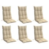 Cojines de silla Vidaxl 6 st de alto oxford tela beige