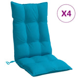 Cojines de silla de Vidaxl 4 st de alto oxford tela azul de oxford