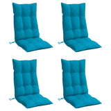 Cojines de silla de Vidaxl 4 st de alto oxford tela azul de oxford