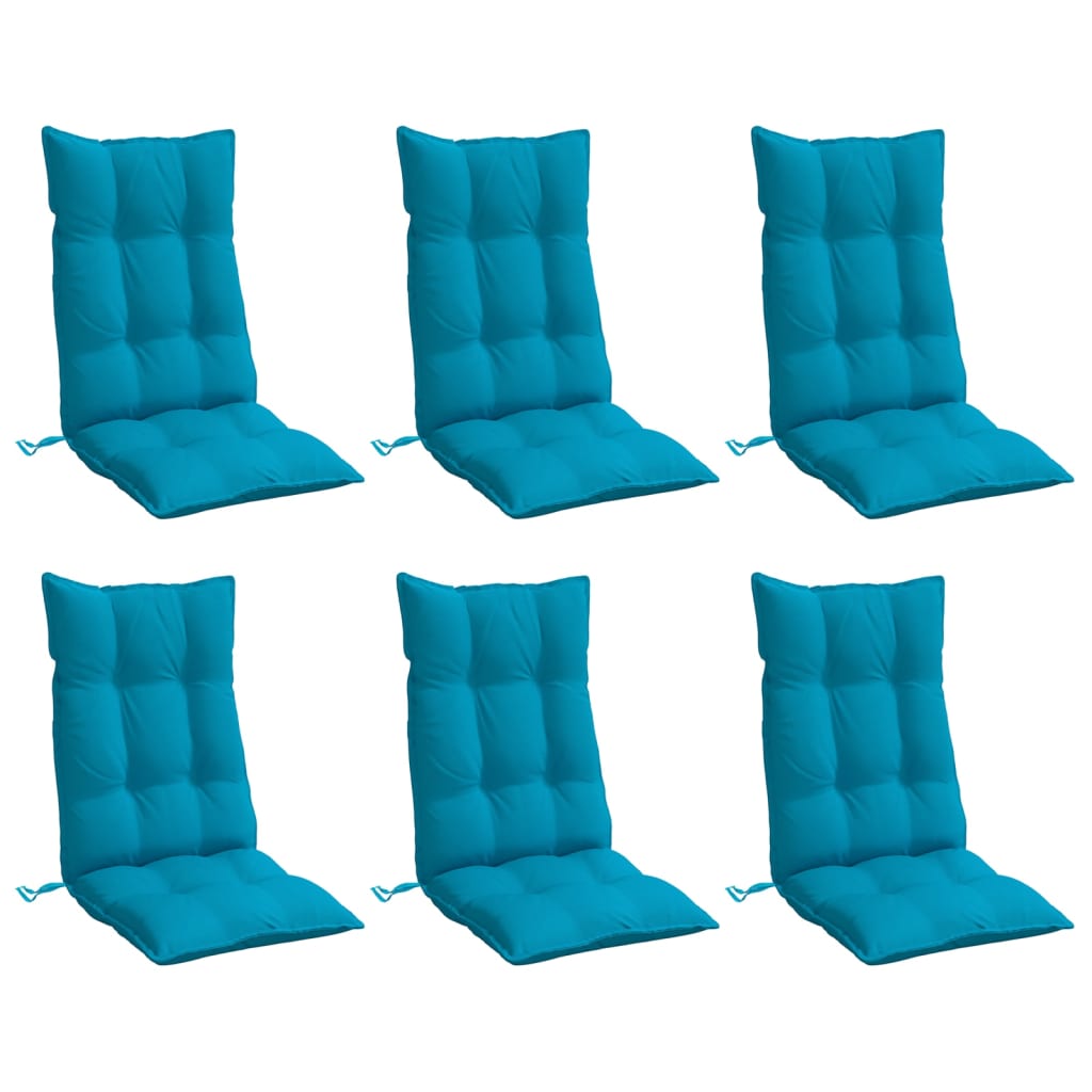VidaXL coussins de chaise 6 pcs dossier haut tissu oxford bleu clair