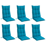 VidaXL coussins de chaise 6 pcs dossier haut tissu oxford bleu clair