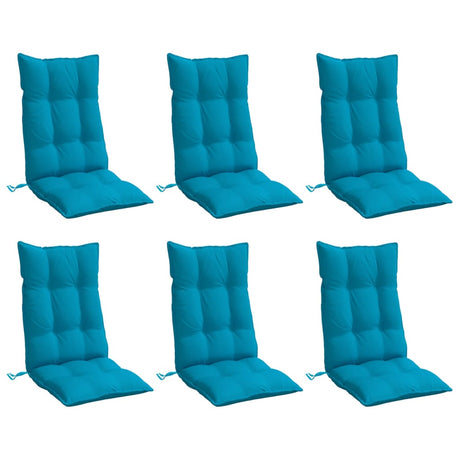 VidaXL coussins de chaise 6 pcs dossier haut tissu oxford bleu clair