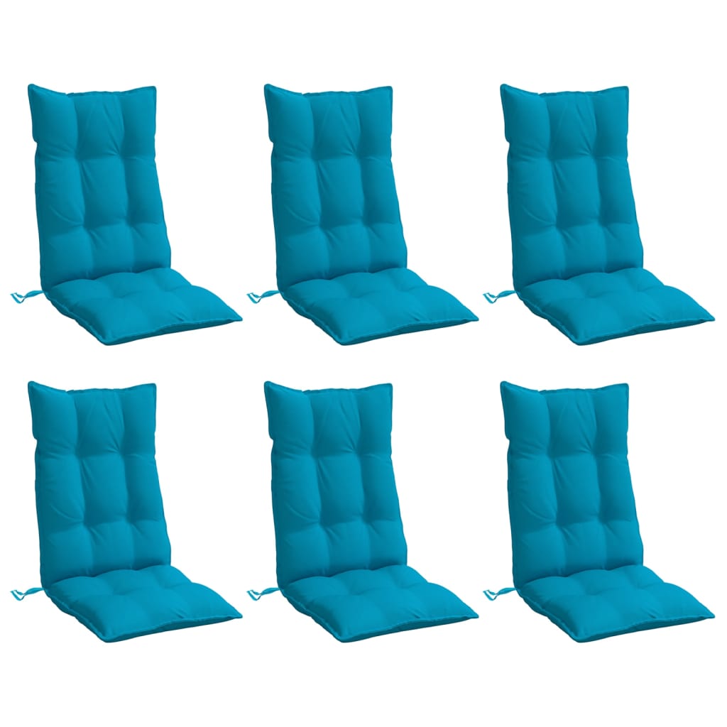 Vidaxl Chair cushions 6 st high back Oxford fabric light blue