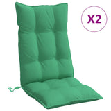 Cojines de silla de Vidaxl 2 st de alto oxford tela verde