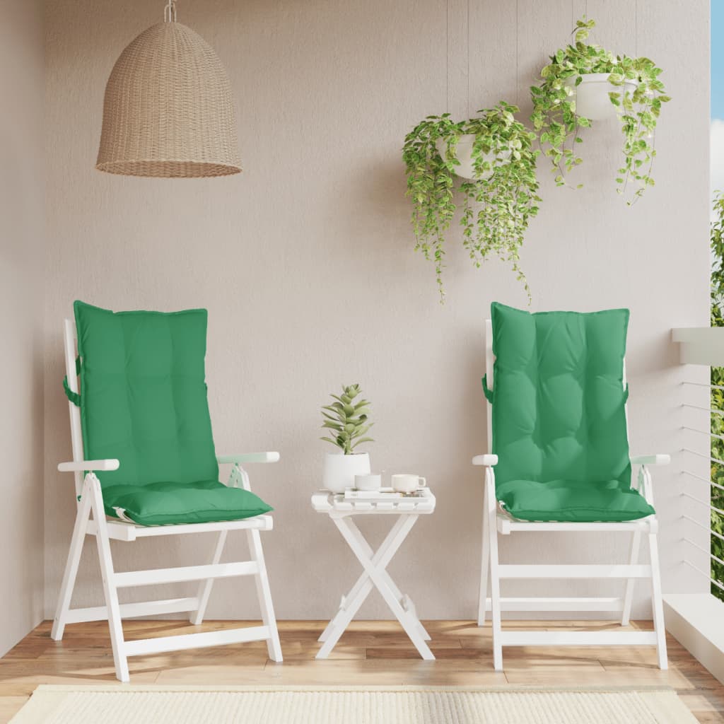 VidaXL coussins de chaise 2 pcs dossier haut tissu oxford vert