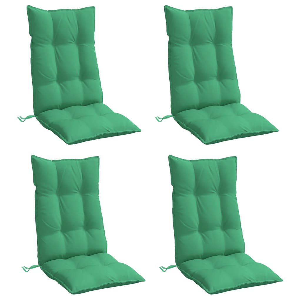 VidaXL coussins de chaise 4 pcs dossier haut tissu oxford vert