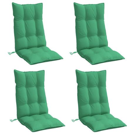 VidaXL coussins de chaise 4 pcs dossier haut tissu oxford vert